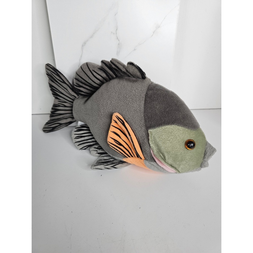 Cabin Critters Bluegill Sunfish Plush Stuffed Animal Realistic Gray Orange 13"